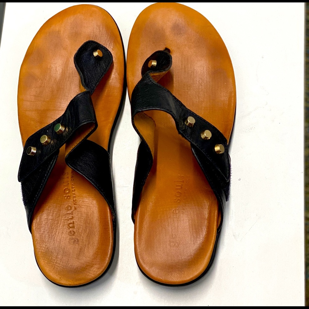 COPY - Gentle Souls Black Leather Sandals 9